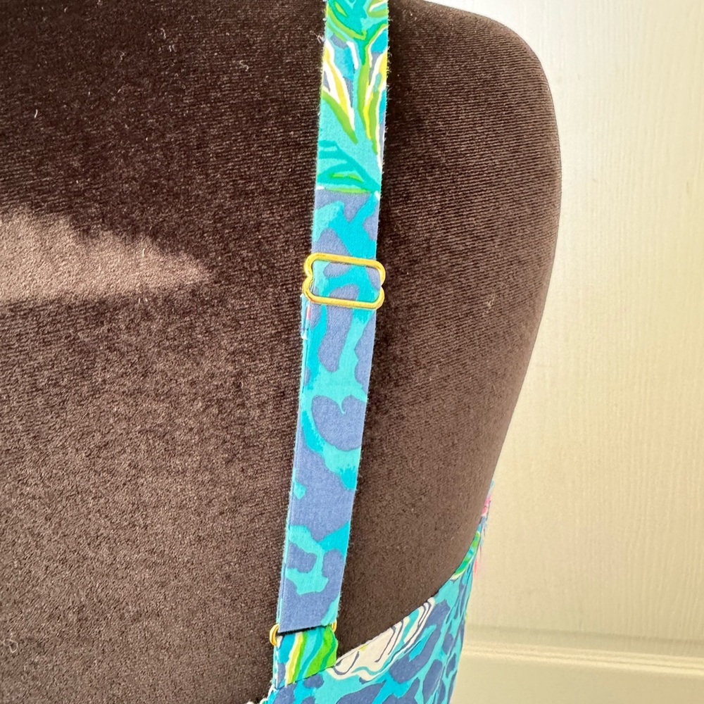 🦄Lilly Pulitzer Sz 12 Allison Dress Formentera Cheetah Turquoise Hot on the Spot - Picture 9 of 13